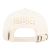 OKLAHOMA CITY THUNDER NEUTRAL CLASSIC ADJUSTABLE HAT IN CREAM - FRONT BACK VIEW