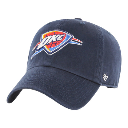 OKC THUNDER 47 BRAND CORE CLEAN UP NAVY ADJUSTABLE HAT in Navy - Front Left View