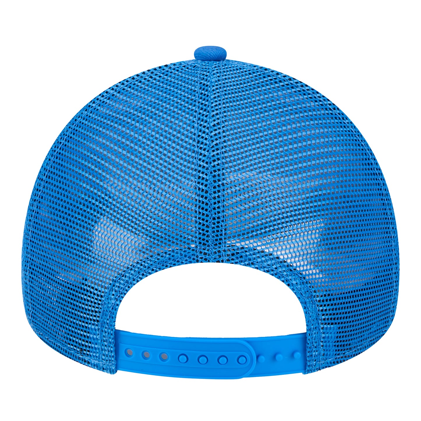 NEW ERA THUNDER SHIELD 940AF FM TRUCKER HAT IN BLUE - BACK VIEW