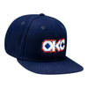NEW ERA OKC NATIVE AMERICAN HERITAGE LETTER 950 SNAPBACK IN NAVY - FRONT RIGHT VIEW