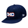 NEW ERA OKC NATIVE AMERICAN HERITAGE LETTER 950 SNAPBACK IN NAVY - FRONT LEFT VIEW