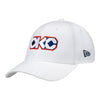 NEW ERA OKC NATIVE AMERICAN HERITAGE LETTER 940 PERFORMANCE HAT IN WHITE - FRONT LEFT VIEW