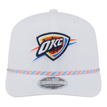 OKLAHOMA CITY THUNDER NEW ERA 970 STRETCH SNAP ROPE WHITE SNAPBACK - Front View