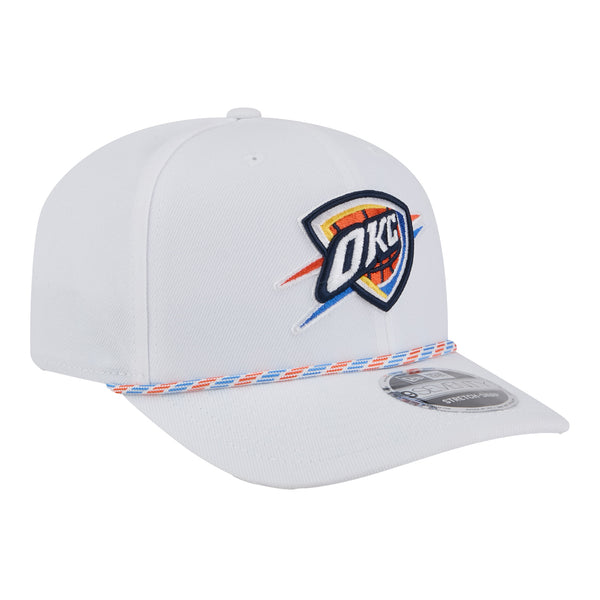 OKLAHOMA CITY THUNDER NEW ERA 970 STRETCH SNAP ROPE WHITE SNAPBACK - Right Side View