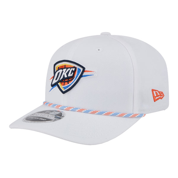 OKLAHOMA CITY THUNDER NEW ERA 970 STRETCH SNAP ROPE WHITE SNAPBACK - Left Side View