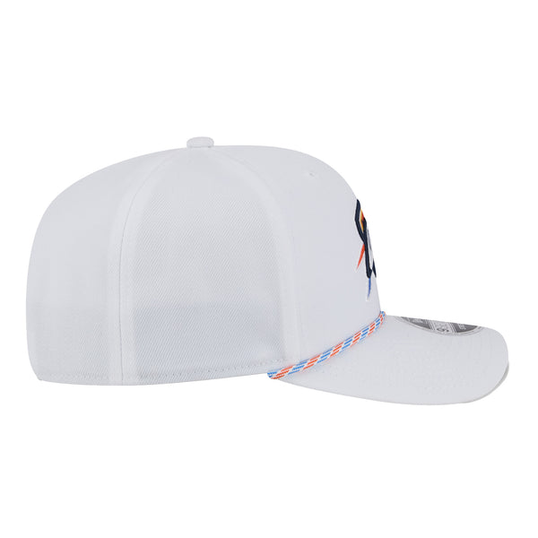 OKLAHOMA CITY THUNDER NEW ERA 970 STRETCH SNAP ROPE WHITE SNAPBACK - Right Side View