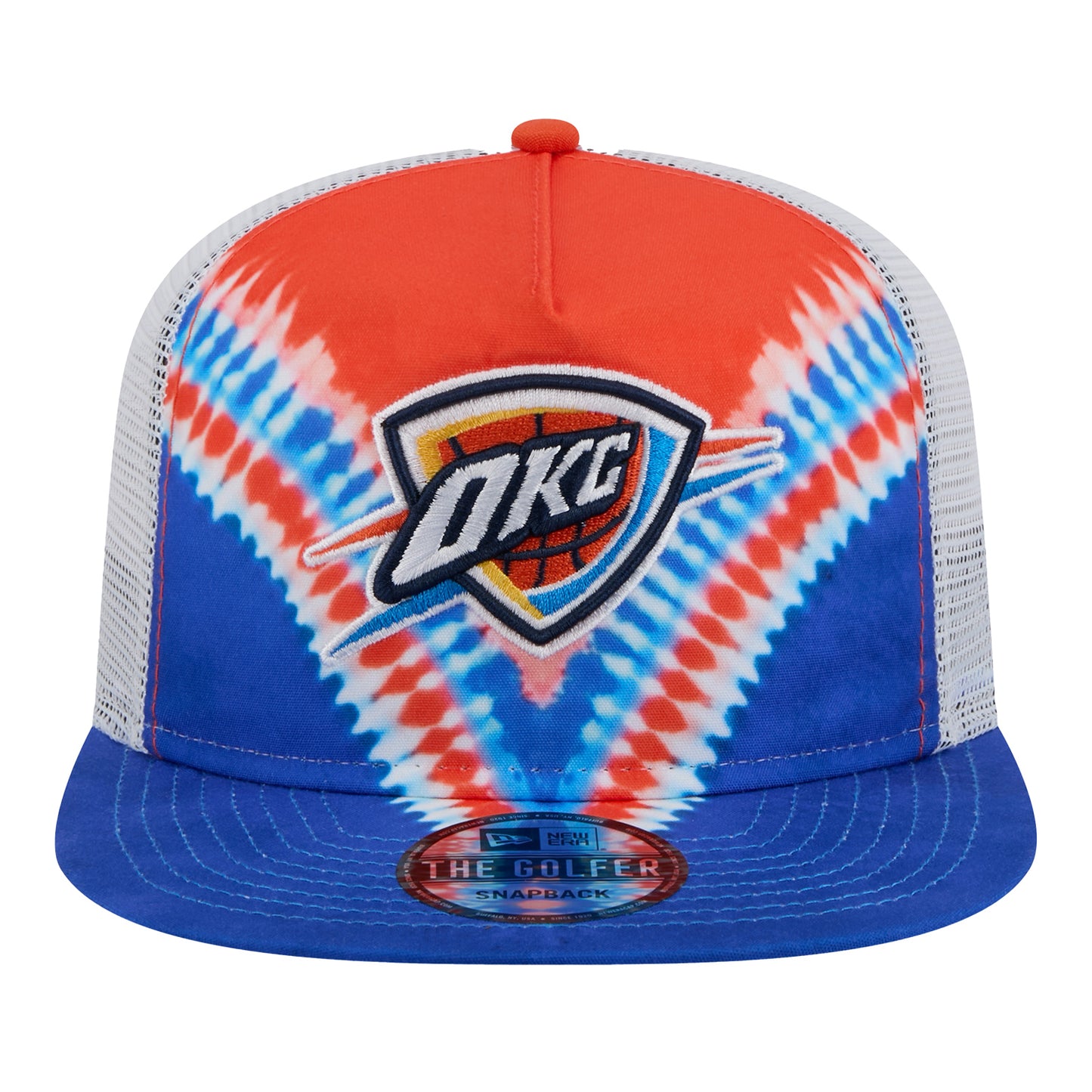 OKLAHOMA CITY THUNDER NEW ERA TIE DYE GOLFER HAT - Front View