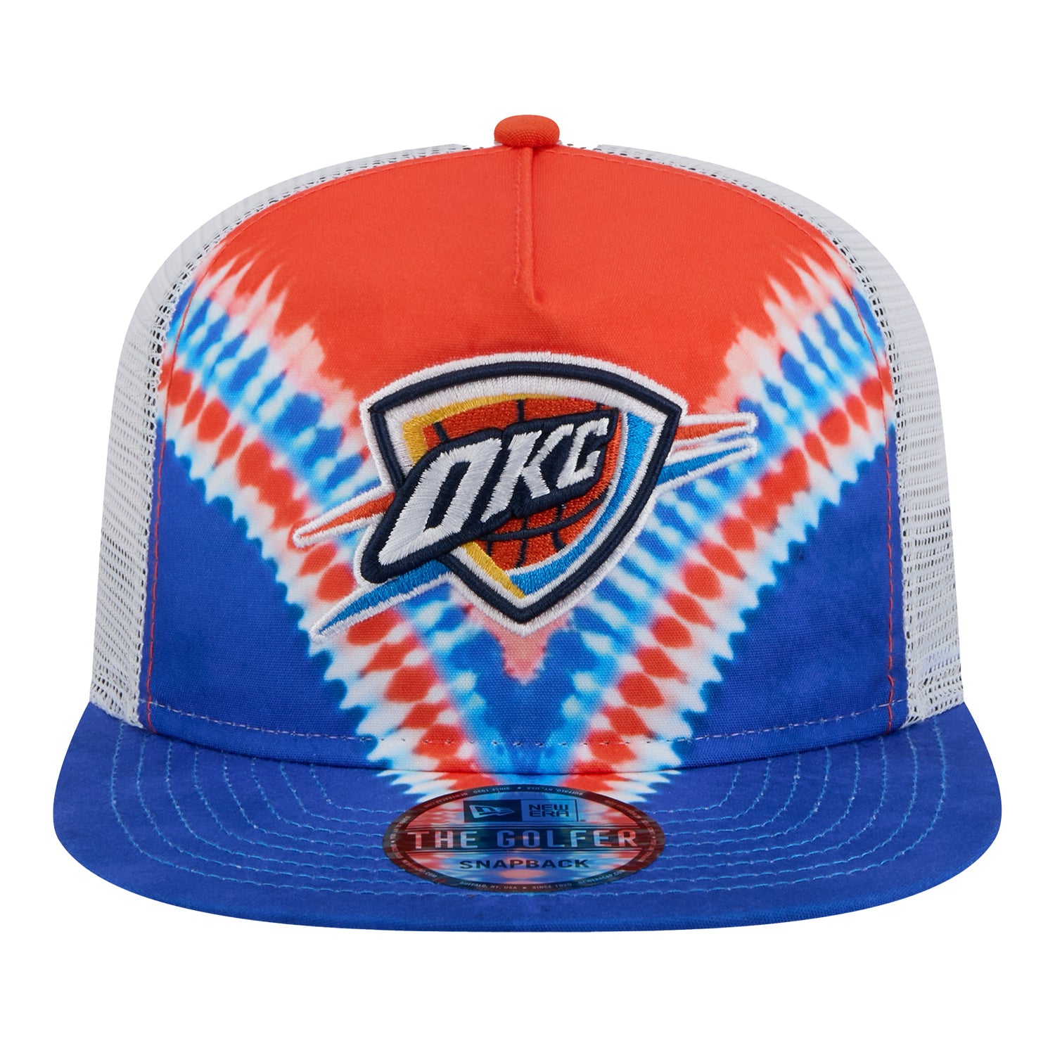 OKLAHOMA CITY THUNDER NEW ERA TIE DYE GOLFER HAT - Front View