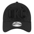 OKC THUNDER NEW ERA 920 BLACK ON BLACK ADJUSTABLE HAT - Front View