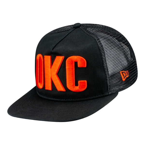 OKC THUNDER NEW ERA GOLFER TRUCKER SNAPBACK HAT - Left Side View