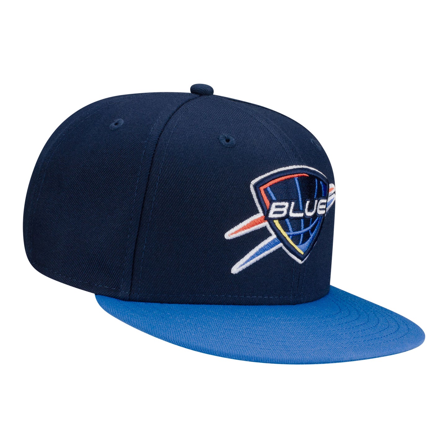 OKC Blue New Era 950 Core Shield Snapback in Blue - Front Right View