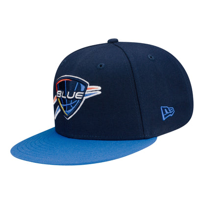 OKC Blue New Era 950 Core Shield Snapback in Blue - Front Left View