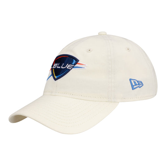 OKC Blue New Era 920 Core Shield Snapback in White - Front Left View
