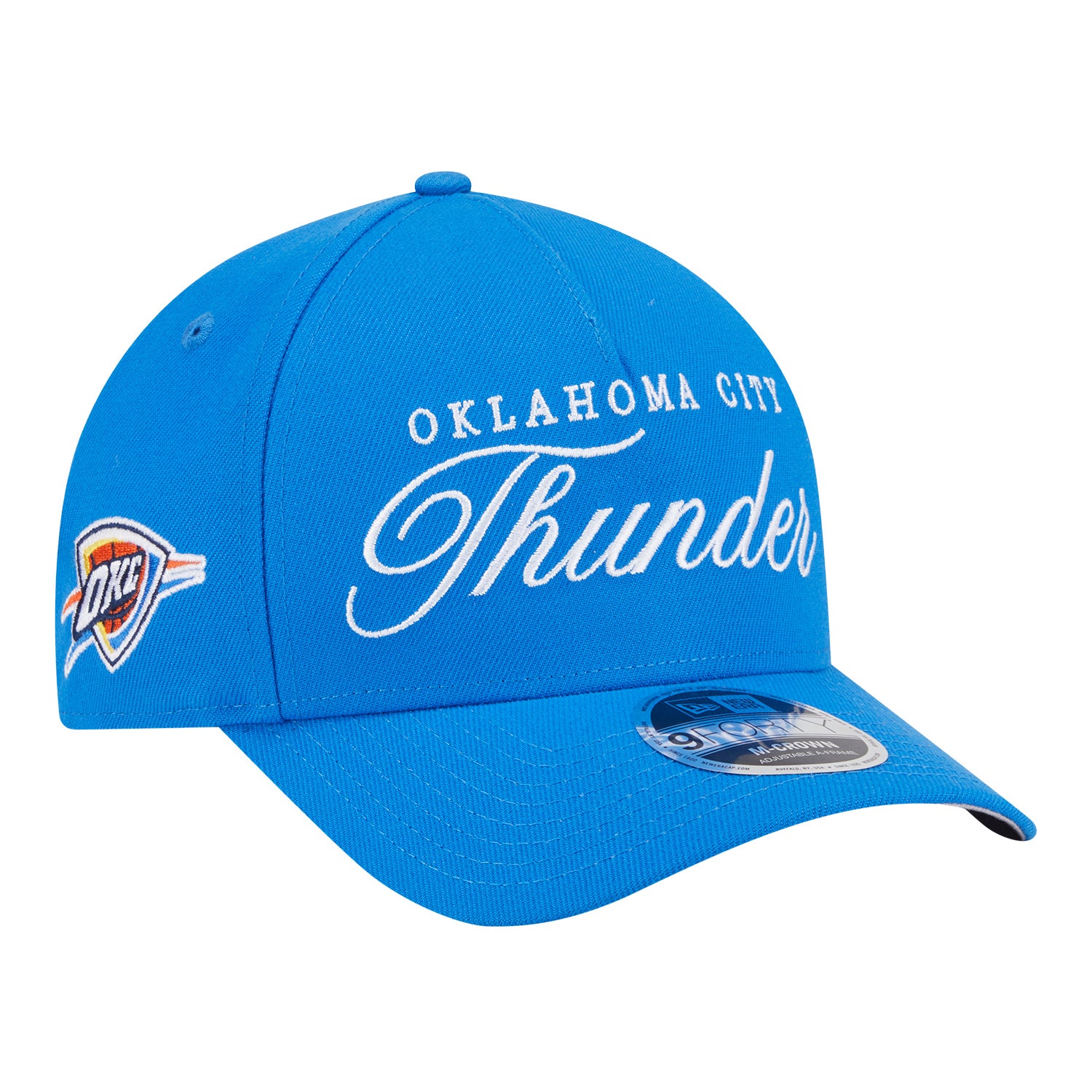 OKC Thunder New Era 2025 Draft 940MC Snapback in Blue - Front Right View 