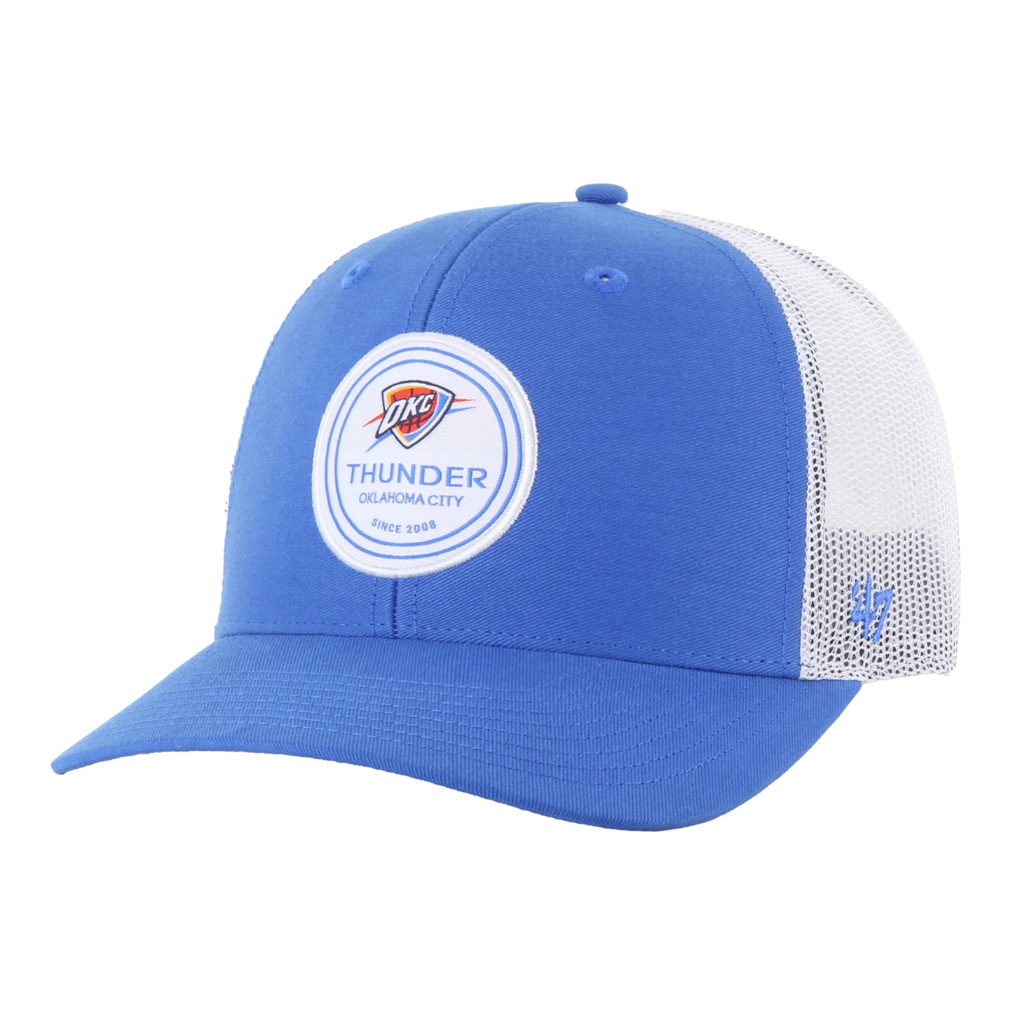 OKC THUNDER 47 BRAND TRUCKER CIRCLE PATCH SNAPBACK - Front Left View
