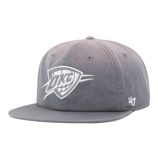OKC THUNDER 47 BRAND WASHED GREY CAPTAIN SNAPBACK - Front View
