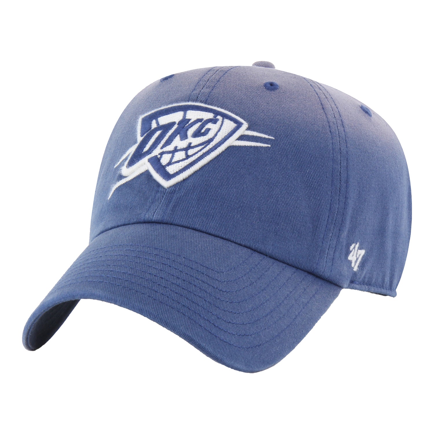 OKC THUNDER 47 BRAND WASHED BLUE ADJUSTABLE CLEAN UP - Front Left View