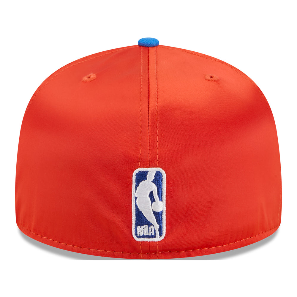 OKC THUNDER NEW ERA SATIN 5950 FITTED HAT in Orange - Back View