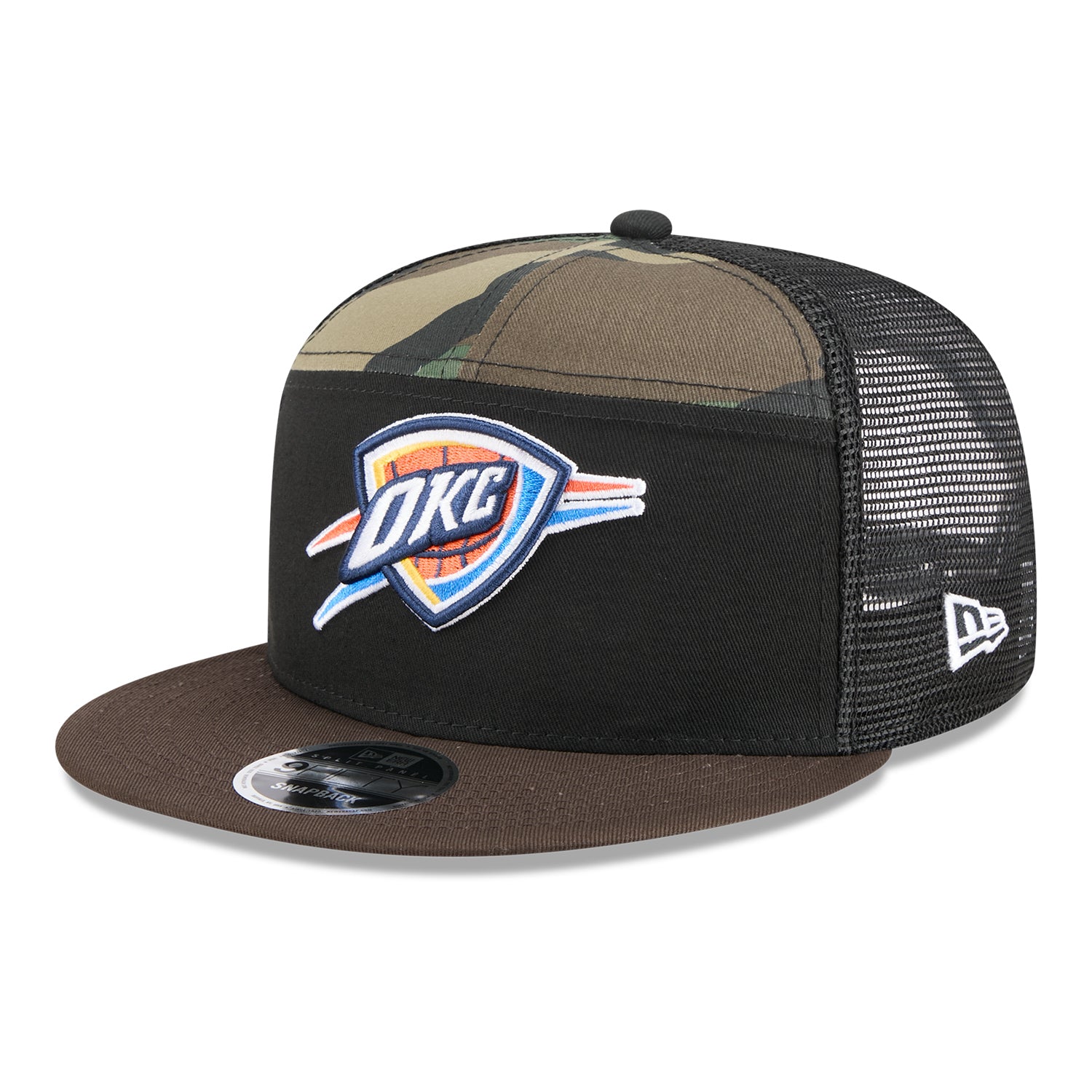 OKC THUNDER NEW ERA 950SP CAMP SNAPBACK in Camo - Front Left View