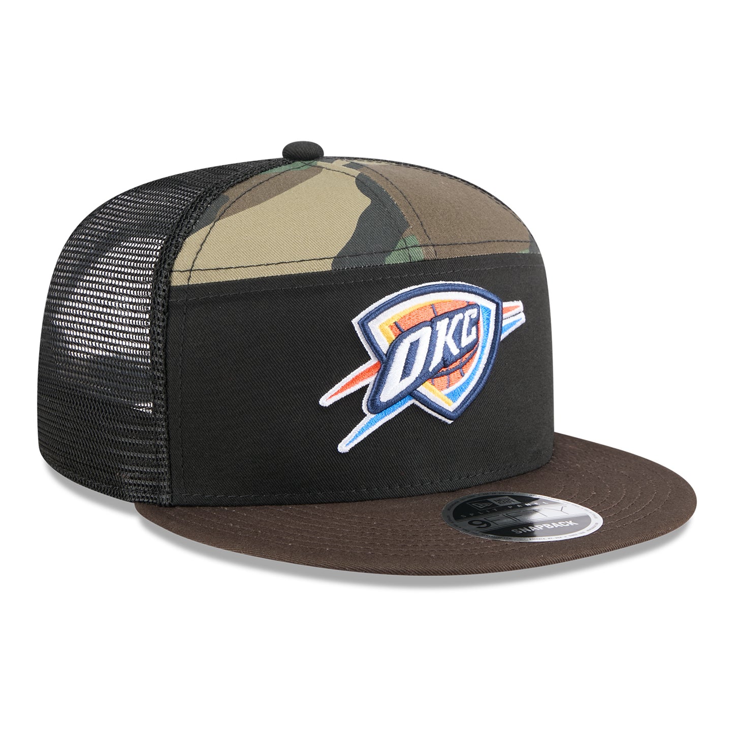 OKC THUNDER NEW ERA 950SP CAMP SNAPBACK in Camo - Front Right View
