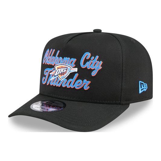 OKC THUNDER NEW ERA 950AF CHAINSTITCH SNAPBACK in Black - Front Left View
