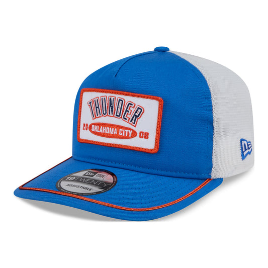 OKC THUNDER NEW ERA GOLFER PATCH SNAPBACK in Blue - Front Left View