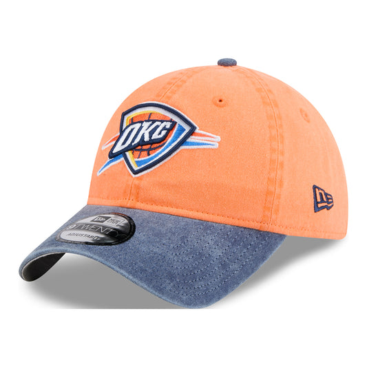 OKC THUNDER NEW ERA 920 WASHED TWO-TONE HAT in Orange - Front Left View