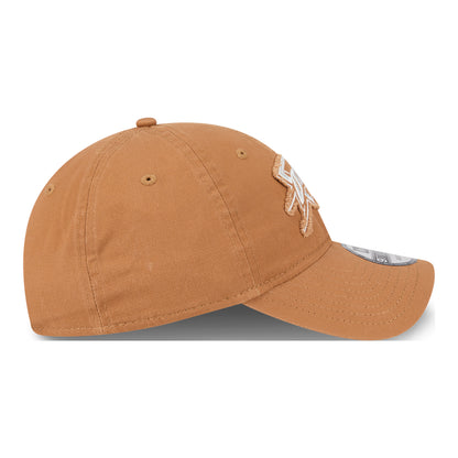 OKC THUNDER NEW ERA 920 FRAYED ADJUSTABLE HAT in Brown - Right Side View