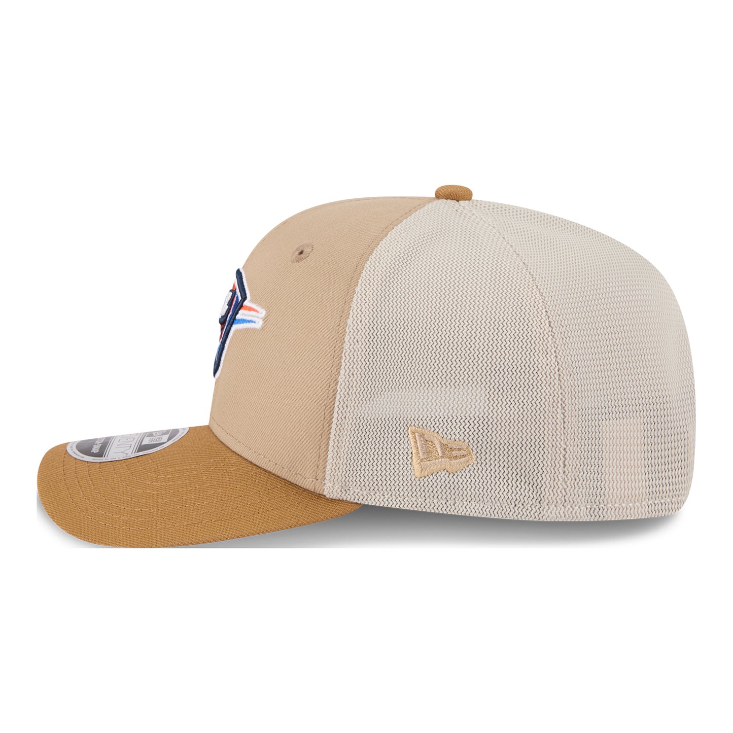 OKC THUNDER NEW ERA 970SS TRUCKER TWO-TONE HAT in Brown - Left Side View