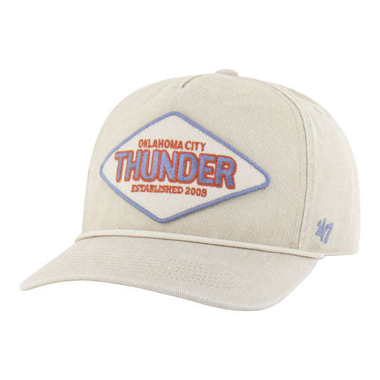 OKC THUNDER 47 BRAND HITCH RF ROPE SNAPBACK in White - Front Left View