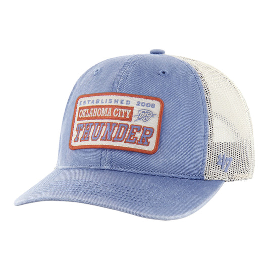 OKC THUNDER 47 BRAND CANTEEN TRUCKER SNAPBACK in Blue - Front Left View
