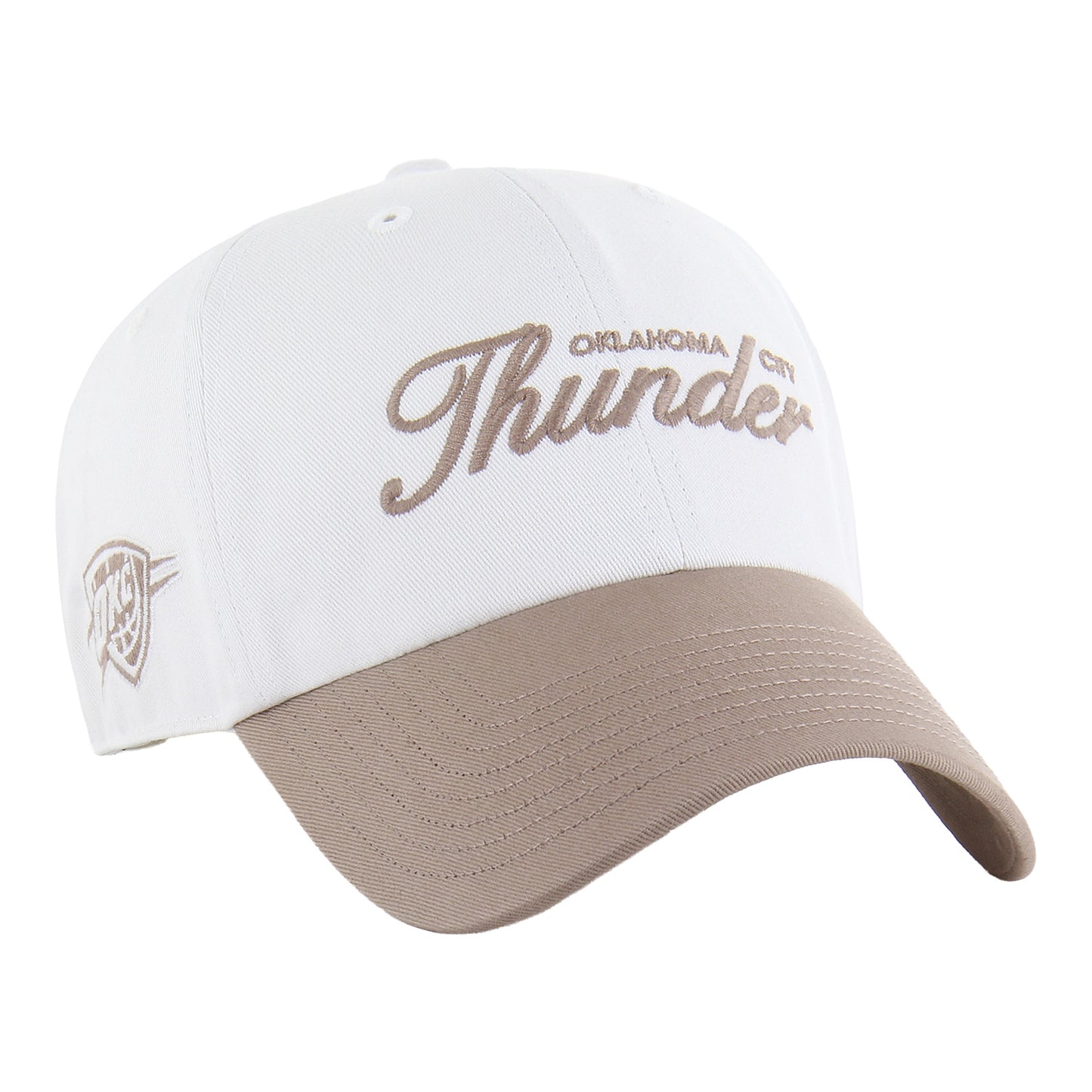OKC THUNDER 47 BRAND FOUNDATION BROWN TWO-TONE CLEAN UP in White - Front Right View