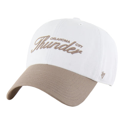 OKC THUNDER 47 BRAND FOUNDATION BROWN TWO-TONE CLEAN UP in White - Front Left View