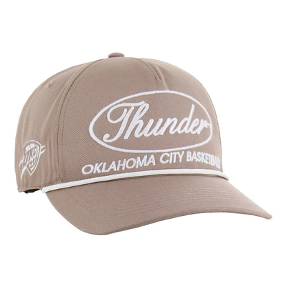 OKC THUNDER 47 BRAND FOUNDATION BROWN HITCH RF ROPE SNAPBACK in Brown - Front Right View