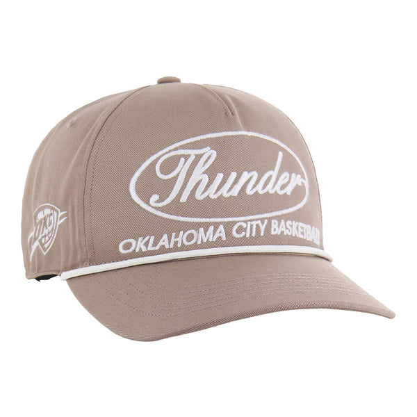 OKC THUNDER 47 BRAND FOUNDATION BROWN HITCH RF ROPE SNAPBACK in Brown - Front Right View