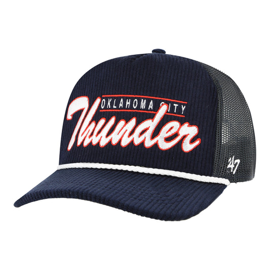 OKC THUNDER 47 BRAND CORDUROY HITCH MESHBACK in Navy - Front Left View