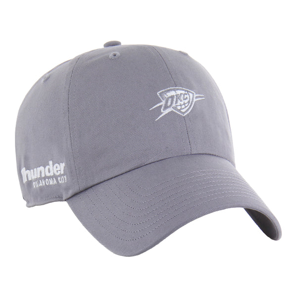 OKC THUNDER 47 BRAND CLEAN UP GREY FOUNDATION HAT in Grey - Front Right Angle 