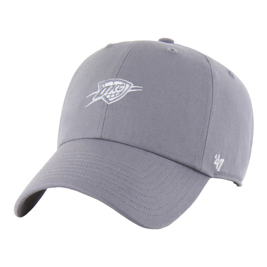 OKC THUNDER 47 BRAND CLEAN UP GREY FOUNDATION HAT in Grey - Front Left Angle 