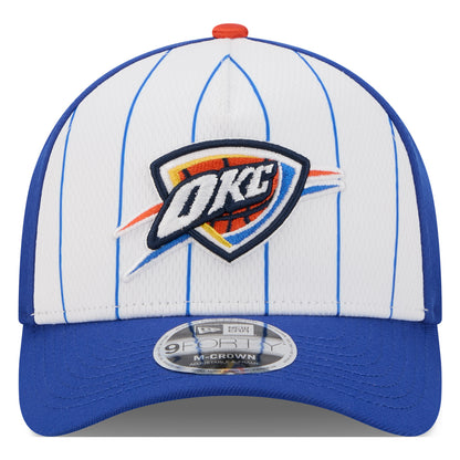 OKC THUNDER NEW ERA 940MC TIP-OFF SNAPBACK in White and Blue - Front View 