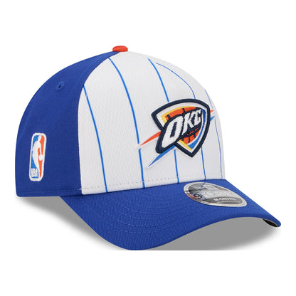 OKC THUNDER NEW ERA 940MC TIP-OFF SNAPBACK in White and Blue - Front Right View