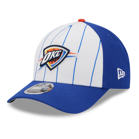 OKC THUNDER NEW ERA 940MC TIP-OFF SNAPBACK in White and Blue - Front left View
