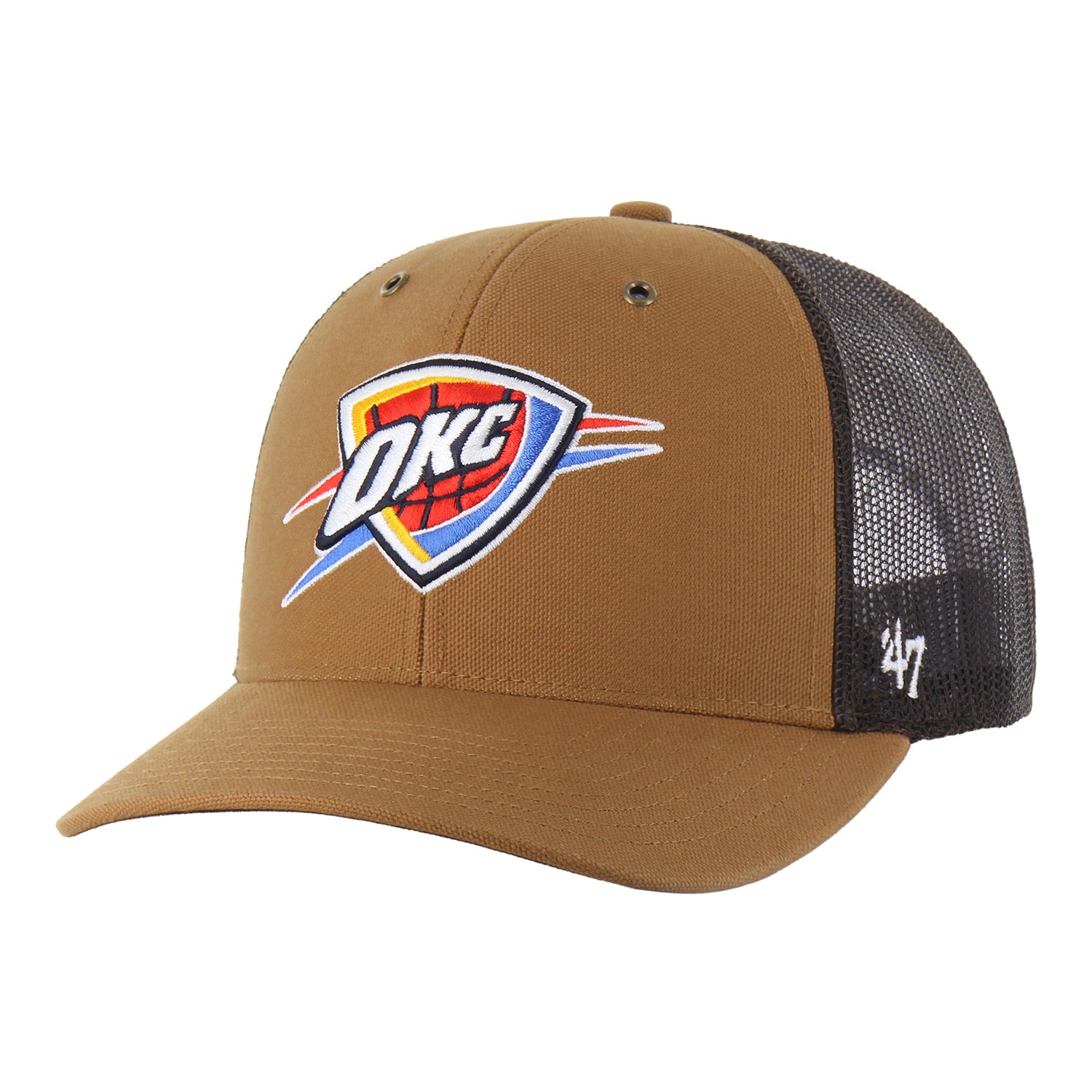 OKC Thunder 47 Brand Carhartt Brown Trucker in Brown - Front Left View