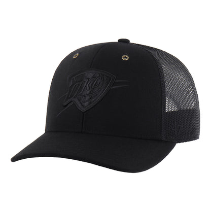 OKC THUNDER 47 BRAND CARHARTT BLACK TRUCKER in Black - Front Left View