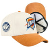 OKC THUNDER PRO STANDARD SUEDE PRO PINCH SNAPBACK in orange - Front and Inside View