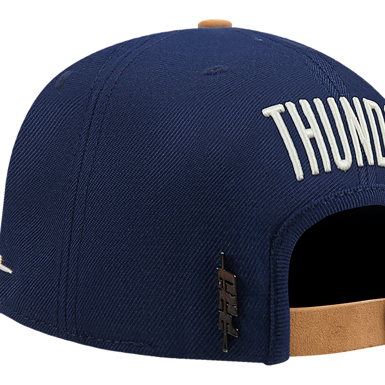 OKC THUNDER PRO STANDARD SUEDE PRO PINCH NAVY SNAPBACK in Navy - Back View