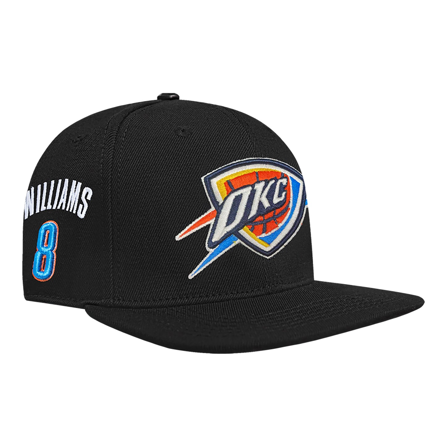 OKC THUNDER PRO STANDARD JALEN WILLIAMS #8 N&N HAT in Black - Front right view