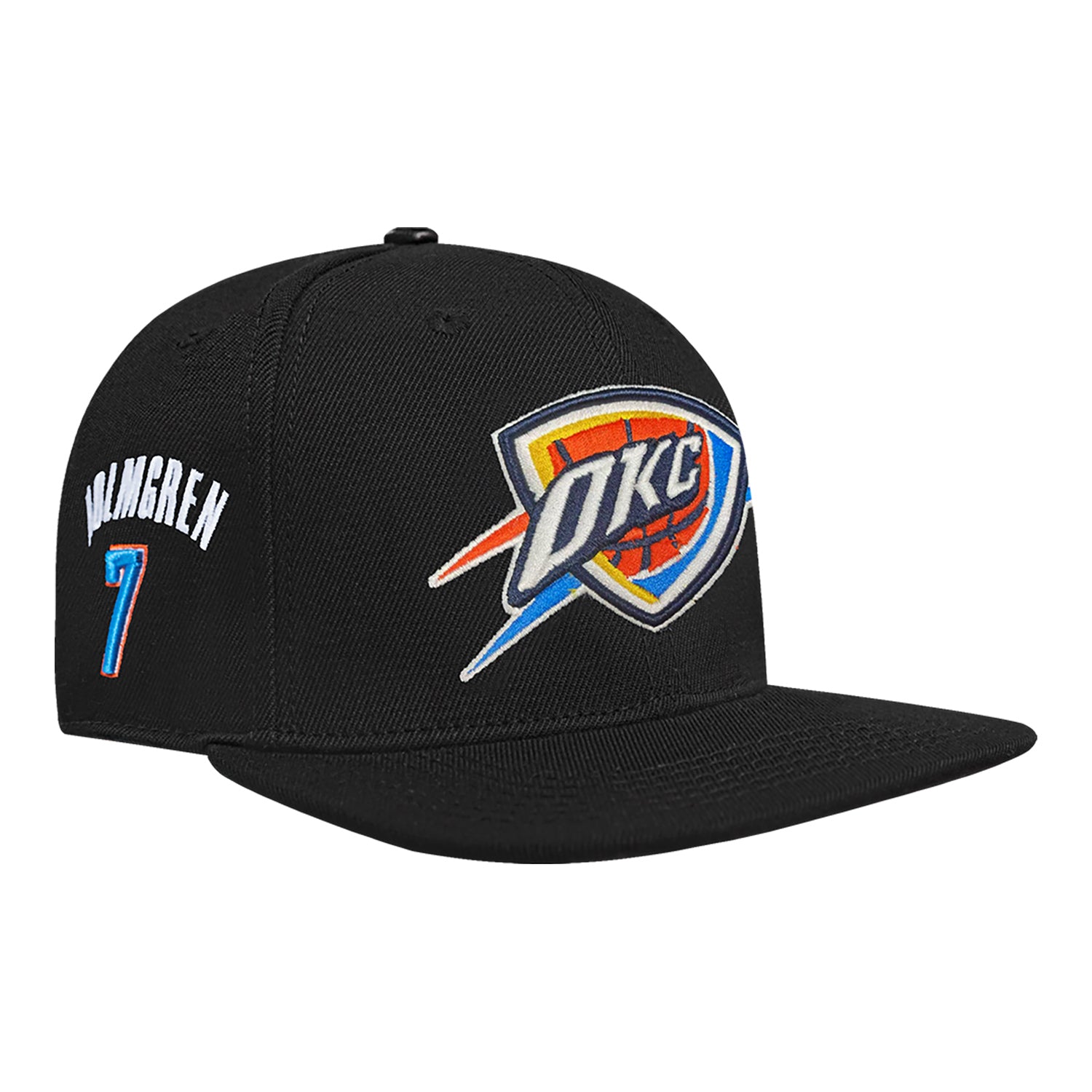 OKC THUNDER PRO STANDARD CHET HOLMGREN N&N HAT in black - front right view
