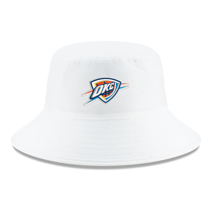 OKC Thunder New Era White Bucket Hat - Front View