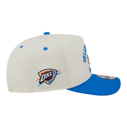 OKC Thunder New Era 9Fifty A-Frame Arched Snap Hat in White - Right Side View