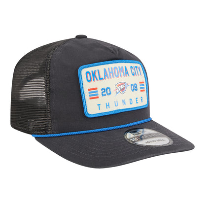 OKC Thunder New Era 19Twenty Washed Rope Snapback Hat in Black - Front Right View